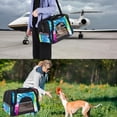thumbnail image 7 of tie dye Premium Fabric Pet Bag - Durable 900D Oxford Cloth, Sherpa Base, and Nylon Webbing - Size: 17x10x11.8in, Ideal for Travel and Outdoor Adventures!, 7 of 7