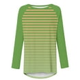 thumbnail image 4 of CaComMARK PI Women Long Sleeve Tops Dressy Casual Striped Print Graphic Round Neck Tops 2024 Fall Fashion Loose Blouse T Shirt clearance sales today deals prime, 4 of 5