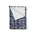 thumbnail image 2 of Exotic Soft Flannel Fleece Throw Blanket, Hibiscus Monstera Leaves Palms Island Foliage on Polka Dots, Cozy Plush for Indoor and Outdoor Use, 70" x 90", Pale Pink Slate Blue, by Ambesonne, 2 of 6