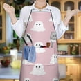 thumbnail image 5 of Pink Halloween Ghosts Apron-Garden Aprons for Women with Pockets-Cotton Linen Waterproof Kitchen Cooking Gardening Aprons Adjustable for Kitchen,Cooking,BBQ and Salon 33"x27", 5 of 7