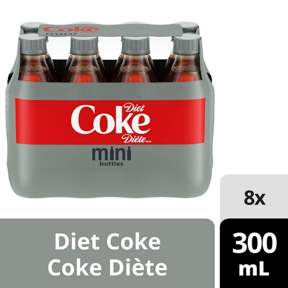 Diet Coke 300mL Mini Bottles, 8 Pack, 8 x 300mL