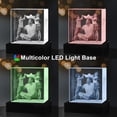 thumbnail image 4 of 3D Crystal Photo Square Shape Innovation Crystal Picture Personalized Gifts with Your Photo Customized Couples Pet Gifts with Colorful Light Base for Mom, Dad, Men, Women, Christmas (Small), 4 of 7