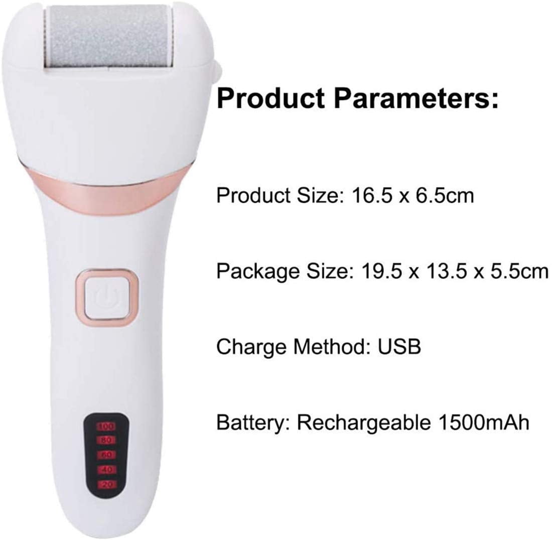 LNKOO Electric Foot Callus Remover Kit Rechargeable callous removers 2 Grinding Heads Portable Waterproof foot file, Professional Pedicure Tools Feet Care for Dead Hard Cracked Dry Skin