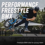 Mongoose Rebel X2 Kids BMX Bike, 20-in. Wheels, Children Ages 6+, Black & Blue