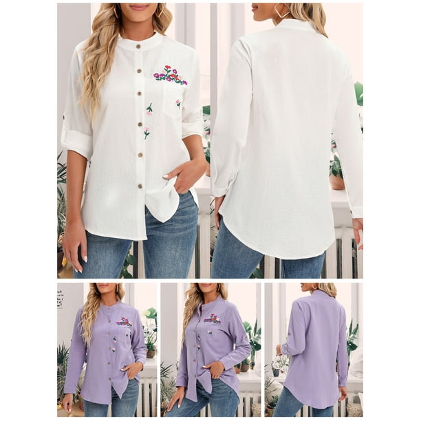 Camisa bordada mujer sale