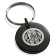 thumbnail image 1 of Stainless Steel Torii Samurai Crest Engraved Small Medallion Circle Charm Keychain Keyring, 1 of 1