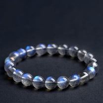 7A Level Natural Gray Moonstone Blue Light Ball Bracelet