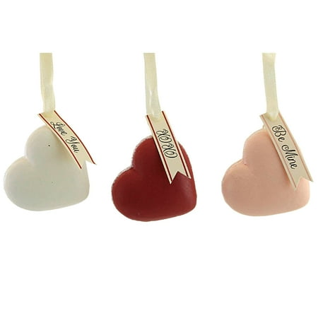 Valentine's Day Heart Macaron Ornament Set/3 Xoxo Be Mine Love You Tf1223