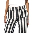 thumbnail image 4 of High Waist Women Stripe Print Casual Pants Ankle Length Capris Straight Trousers, 4 of 7