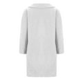 thumbnail image 4 of WREESH Womens Fleece Trench Coats Notched Lapel Double Breasted Pea Coat Winter Wool Blend Overcoats Solid Business Casual Coats White S-2XL, 4 of 7