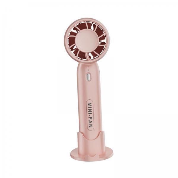 2x Ventilador Pequeño Portátil Con Mini Ventilador De 3 Velocidades Para Verano Caliente Recargable Rosa