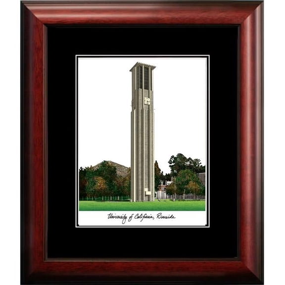 Campus Images CA941A 14 x 18 in. UC Riverside Academic Satin Mahogany Framed Lithograph