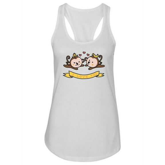I Love You Monkeys Racerback Tank Women -Image by Shutterstock, Female Large