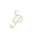 thumbnail image 2 of 10kt Yellow Gold Womens Round Diamond P Initial Letter Pendant 1/2 Cttw, 2 of 2