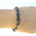 thumbnail image 2 of Purple Whale Hematite and Tiger Eye Gemstone Healing Bracelet, 7 inches, 2 of 8