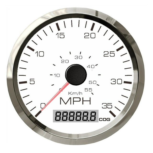 Waterproof 85mm GPS Speedometer 0-35MPH 0-55KM/H for Motorcycle Total Mileage Adjustable 12V 24V Red Yellow Backlight