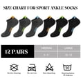 thumbnail image 2 of KOITHOT 12 Pairs Men Ankle Socks for Mens Cushioned Socks Athletic Running Size 10-13, 2 of 7