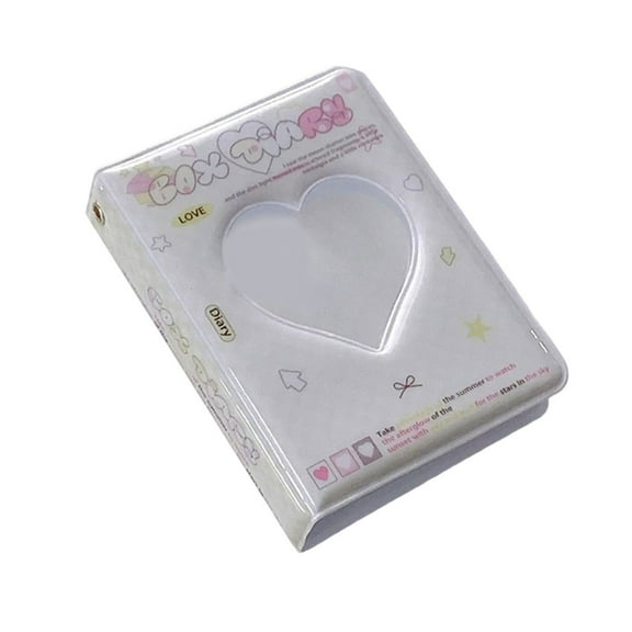 Stylish 3Inch Mini Photo Album with Heart Hollowed Cover and 40 Pocket Photocard Holders Binder Idol Card Collect Book