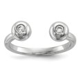 thumbnail image 1 of 925 Sterling Silver Cubic Zirconia Cz Adjustable Cuff Ring, 1 of 8