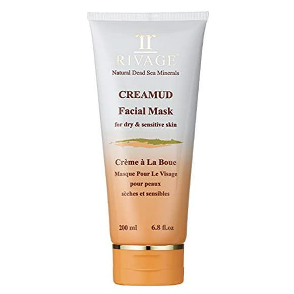 RIVAGE NATURAL DEAD SEA MINERALS Creamud Facial Mask 200 ml for DRY and SENSITIVE SKIN ENHANCED with DEAD SEA MINERALS and contains 100% AUTHENTIC DEAD SEA MUD