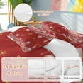 thumbnail image 2 of Pink Christmas Bedding Duvet Cover Set Full Size 4 Pieces Balls Poinsettia Floral Winter Snowflake Red Bedding Set with Zipper Closure, 1 Comforter Cover 86x86 Inches 1 Flat Sheet & 2 Pillow Cases, 2 of 7