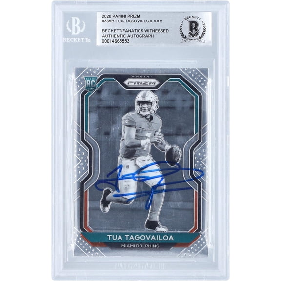 Tua Tagovailoa Miami Dolphins Autographed 2020 Panini Prizm Variation #339 Beckett Fanatics Witnessed Authenticated Rookie Card - Fanatics Authentic Certified