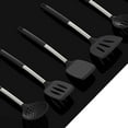 thumbnail image 6 of Large Silicone Cooking Utensils Set - Heat Resistant Kitchen Utensils Sets,Spatula,Spoon,Turner Tongs,Brush,Whisk,Stainless Steel Silicone Cooking Utensil for Nonstick Cookware Dishwasher Safe (Black, 6 of 9