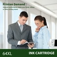 thumbnail image 2 of 64 64XL Ink Cartridges Compatible for 64XL 64 HP64 1 Pack Black Ink for Envy Photo 7855 7858 7155 7120 7800 6255 6252 7158 7164, 2 of 6
