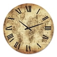 thumbnail image 2 of Designart 'Ancient Map Of The World Iv' Vintage Wall Clock, 2 of 5