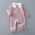 thumbnail image 2 of CAUYDY Infant Boy Bodysuit Preemie Long Sleeved Romper for Girl Newborn Cute Sleepers Fall Winter Baby Pajamas 3-6M 9-12M 18-24M Sizes 3-6 Months,Pink, 2 of 3
