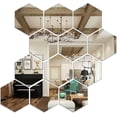 thumbnail image 2 of 12 Uds pegatinas de pared de espejo dorado pegatinas de pared de espejo hexagonales geométricas (80*70*40mm), 2 of 5