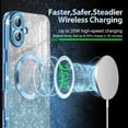 thumbnail image 4 of Casetego for iPhone 16 Case,Compatible with MagSafe,Clear Magnetic Glitter Gradient Sparkle Luxury Plated Soft TPU Bumper Full Camera Lens Protector,Blue, 4 of 7