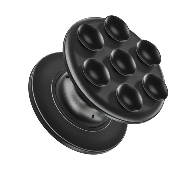 Support de Coussin Gonflable pour Téléphone – Support de Bureau Pliable en Silicone avec Ventouse, Poignée Compacte et Colorée pour Visionnage Mains Libres (Noir)