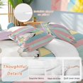 thumbnail image 4 of Easter Rabbit Tail Full Size Comforter Set, Spring Floral Easter Eggs Colorful Wood Grain Bedding for All Seasons, 4 Pcs Bed Set, 1Quiltcover (86"x86") ,1Sheet(80"x116"), 2Pillowcases (30"x20"), 4 of 12