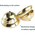 thumbnail image 2 of Metal Table Bell Table Bell Round Service Bell Counter Bell Call Bell ,8.5cm Diameter,Metal Service Bell for Kitchen,Restaurant,Bar,1 PCS Set（Golden）, kueat, 2 of 5