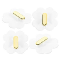 KAKOWELY 4Pcs Self Adhesive Hooks White ABS Material Stick On Coat Hook for Home Kitchen Bathroom Storage