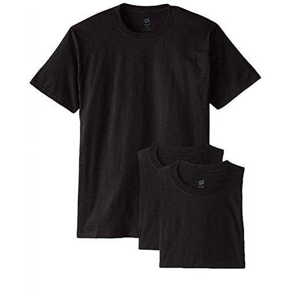 Hanes Men`s 5.2 oz HEAVYWEIGHT Short Sleeve T-shirt (Pack of 3) 3 Black