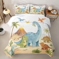 thumbnail image 2 of Homewish Cute Dino Family Twin Quilt Set,Jungle Animals Twin Coverlet Set,2 Pieces, 2 of 7