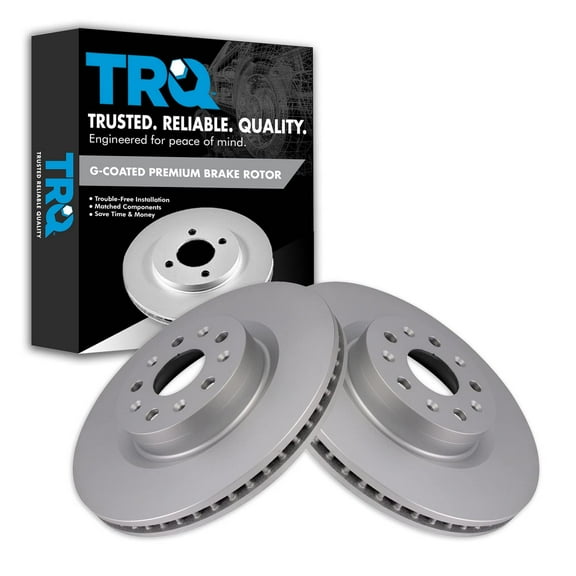 TRQ Front Brake Rotors Set Vented Premium G-Coated Fits Select 2020-2023 Cadillac CT5 2016-2020 CT6 2014-2019 CTS 2016-2022 Chevrolet Camaro