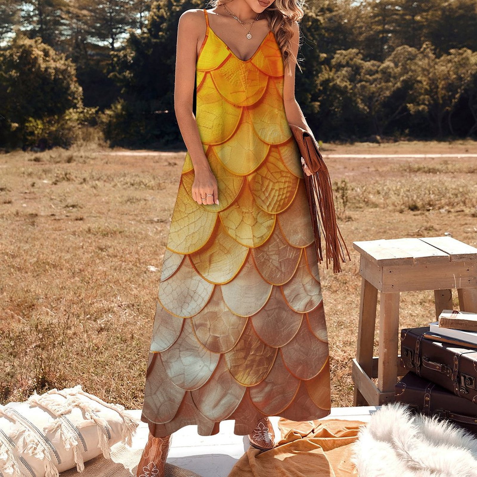 long fish dress Fish Print Mesh Maxi Dress, Backless Spaghetti Strap, Summer Party Dress,  Vacation Outfit