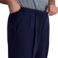 thumbnail image 4 of HAGGAR Mens Cool Right Performance Flex Solid Classic Fit Pleat Front Pant, Midnight, 44 x 32, 4 of 4