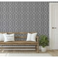 thumbnail image 3 of S4sassy Self Adhesive Wallpaper, Geometric Hexagon Line Print Wallpaper, Grey Removable DIY Vinyl Wall Covering, Peel and Stick Contact Paper for Entryway accent Wall, Easy Home Decor (25"x60"), 3 of 9