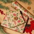 thumbnail image 2 of WarmHaven Kraft Christmas Wrapping Paper Mini Roll, Holly Leaves and Red Berries Pattern, for Classic Christmas, Winter Holiday Gift Wrapping, 17" x 33' (46.7 sq. ft), 2 of 14