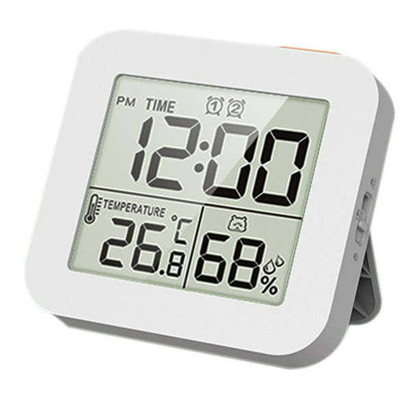 Bearachild Reloj de ducha Digital, temporizador, tiempo y temperatura al alcance de la mano, ciclo de termómetro de humedad impermeable Electrodomésticos blanco