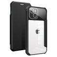 thumbnail image 1 of SaniMore for iPhone 14 Plus Case Transparent PC & Soft TPU Built-in Electroplated Lens Ring, Magnetic Flip Cover with Card Slot & Kickstand Shockproof Protective Shell, Black, 1 of 9