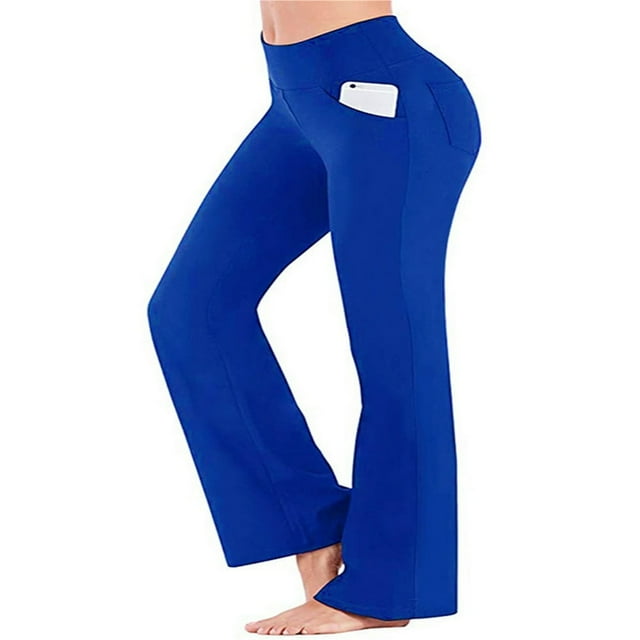 Womens Bootcut Yoga Pants with Pockets High Waist Workout Sports Gym Trousers