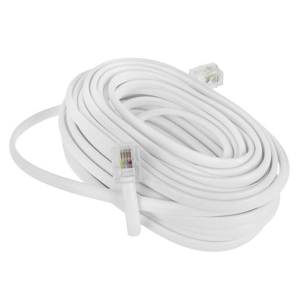 LEEYNEER Landline Phone Cord with RJ11/RJ14 6P4C Connector for Telephone Line Extension for Office and Home Telephone Cable for Desk Phones 25FT
