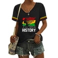 thumbnail image 2 of XIAONU Womens Black History Letter Print T-Shirt Short Sleeve V Neck Pullover Tee Soft Empowering Cultural T-Shirts, 2 of 4