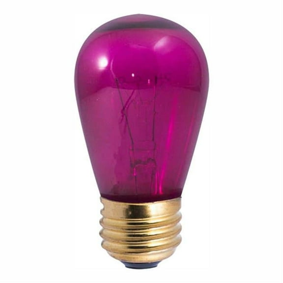 Pack of (25) 11 Watt Dimmable S14 Incandescent Light Bulbs with Medium (E26) Base  Transparent Pink