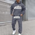 thumbnail image 2 of CONFREE Mens Tracksuit 2 Peice Sets Casual Men's Jogging Sweatsuit Set Graphic Y2K Pullover Hoodies Pants Athletic Sweat Suit for Men, 2 of 4